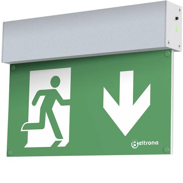 Segnaletica per uscite d`emergenza - Indicazione via di fuga illuminata Montaggio a soffitto Beltrona MEXM7.25.03 - Segnaletica per uscite d`emergenza - Indicazione via di fuga illuminata Montaggio a soffitto Beltrona MEXM7.25.03 -