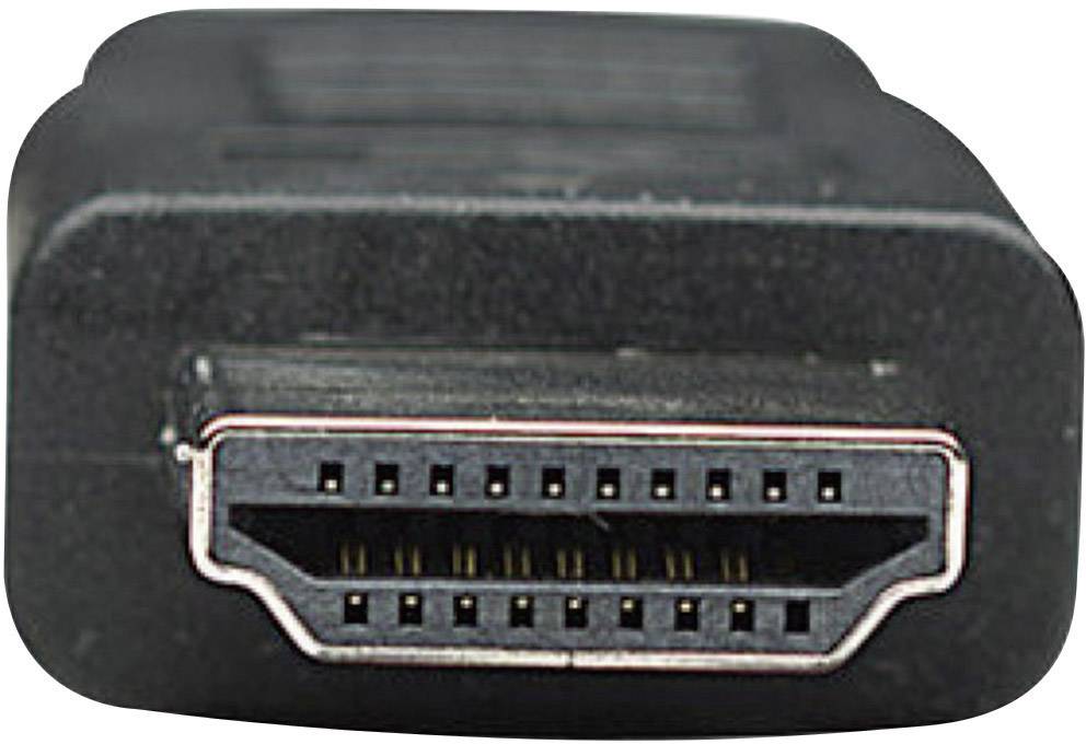 Una spina HDMI con più pin, utilizzata per la trasmissione di dati audio e video tra dispositivi come televisori e computer.