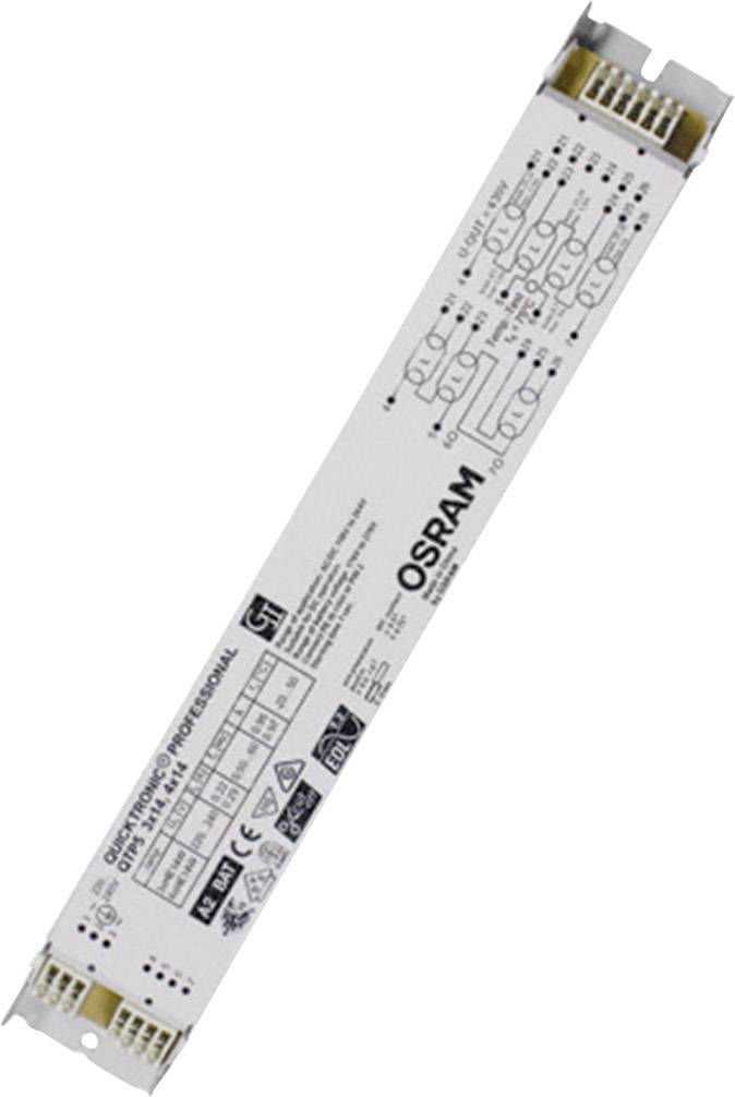 Un dispositivo elettronico di accensione OSRAM. È oblungo, bianco con testo e simboli neri. Viene utilizzato nei sistemi di illuminazione.