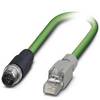 Phoenix Contact 1403496 M12 / RJ45 Cavo di rete, cavo patch CAT 5e SF/UTP 3.00 m Verde Ritardante di fiamma 1 pz.