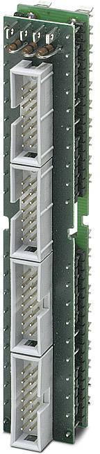 Connettori su un circuito stampato, impilati verticalmente, con più pin. Adatti per connessioni elettroniche in dispositivi.