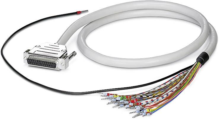 Un cavo con un connettore D-Sub a 25 pin su un lato e diversi connettori jack colorati sull'altro lato.