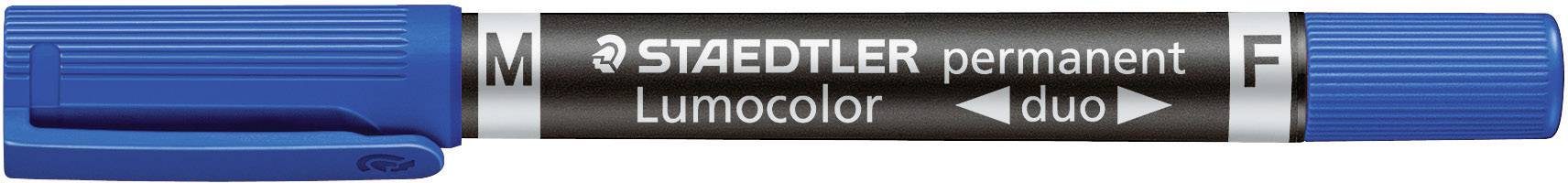 Marcatore doppia punta Staedtler Lumocolor permanent duo 348 0,6-1,5 mm blu - 348-3-1