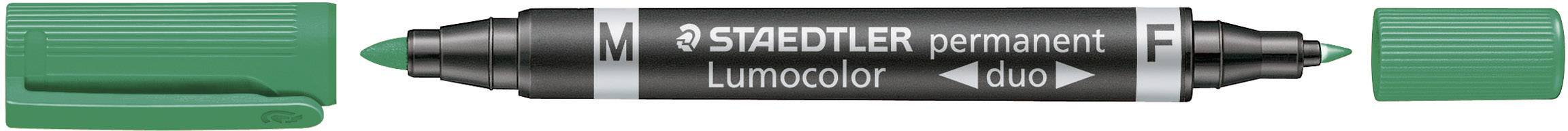 Marcatore Permanente Lumocolor Permanent Duo Staedtler - Doppia Punta - 0,6-1,5 mm - 348-5 (Verde)-0