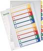 Leitz 12930000 Divisore DIN A4, Fuori misura 1-10 Polipropilene Multicolore 10 schede etichettabile con PC 12930000