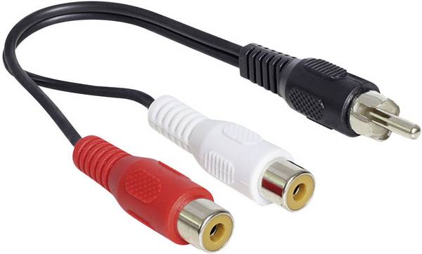 Delock 84493 RCA Audio Cavo [1x Spina RCA - 2x Presa RCA] 20.00 cm Nero