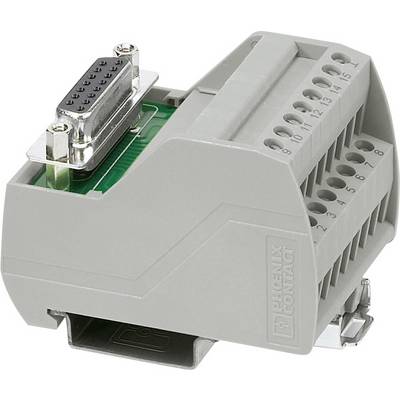 Unità elettrica grigia con più slot numerati e un connettore D-Sub in alto a sinistra.