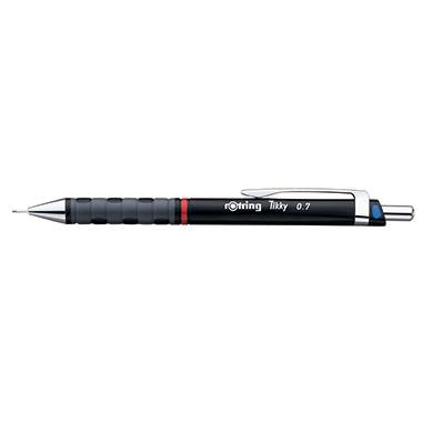 rotring Portamine Tikky 07 mm nero con codice colore cromato punta a tubo rigido gommato (S0770510)