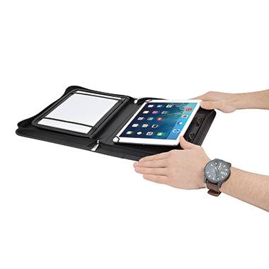 Werner Dorsch WEDO Organizer ELEGANCE - Mappe mit Reißverschluss für Tablet - Kunstleder, texturiertes Nylon - Schwarz (-2