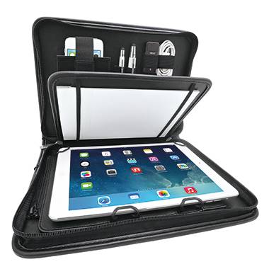 Werner Dorsch WEDO Organizer ELEGANCE - Mappe mit Reißverschluss für Tablet - Kunstleder, texturiertes Nylon - Schwarz (-3