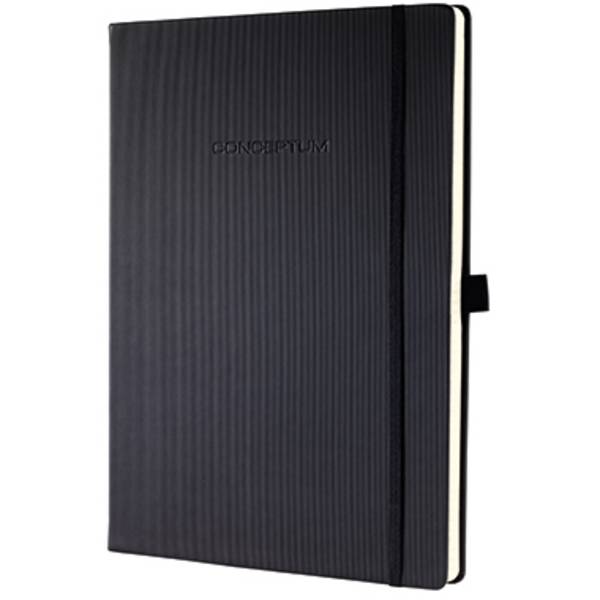 Quaderno SIGEL, formato A4, a righe, nero, ca. DIN A4 a righe nero