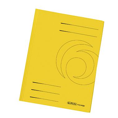 herlitz Sammelmappe easyorga, DIN A4, Manilakarton, gelb 3 Klappen, 320 g-qm, schwarzer Organisationsdruck, Fassungs- --0