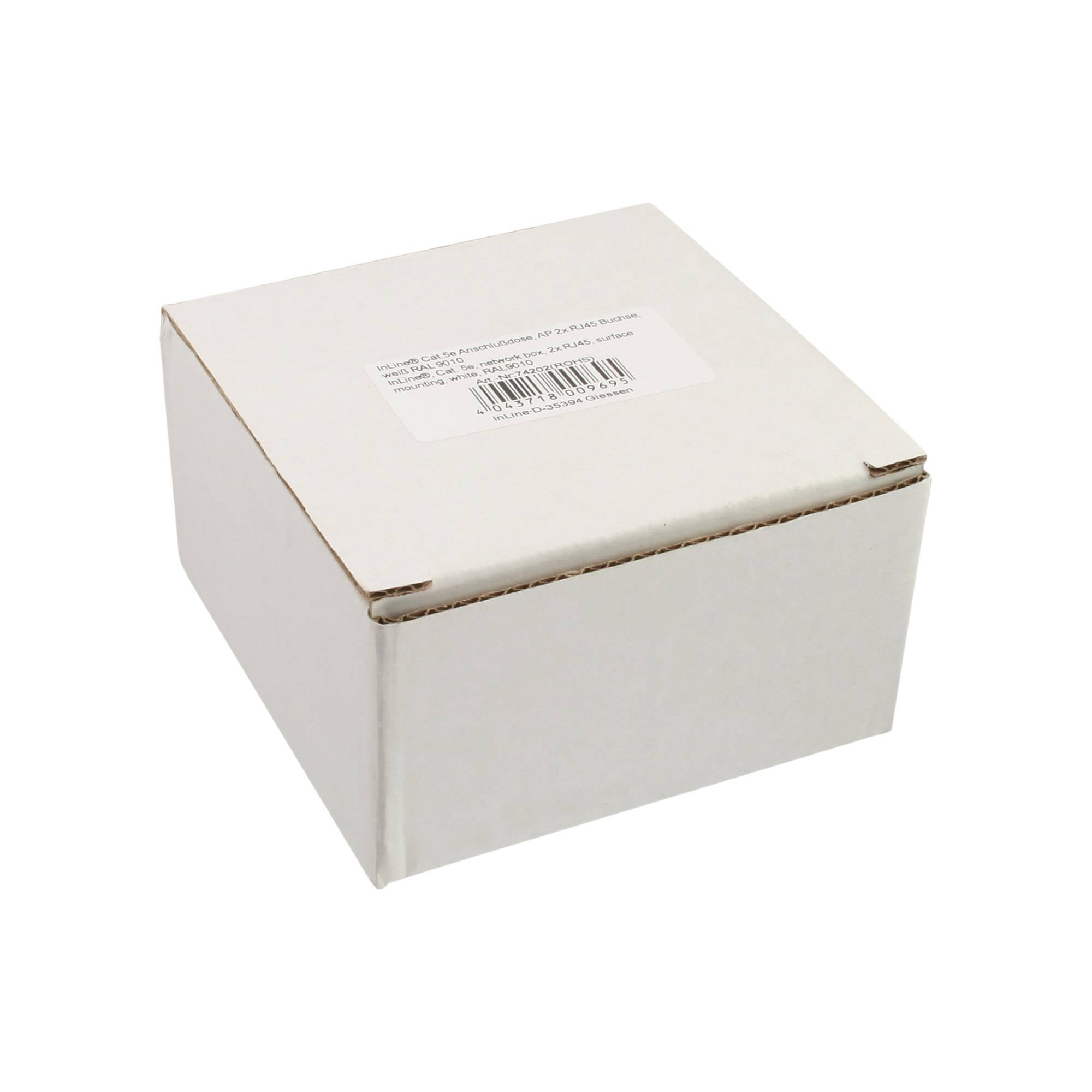 InLine® Cat.5e Anschlußdose, AP 2x RJ45 Buchse, weiß RAL 9010 (74202)-1