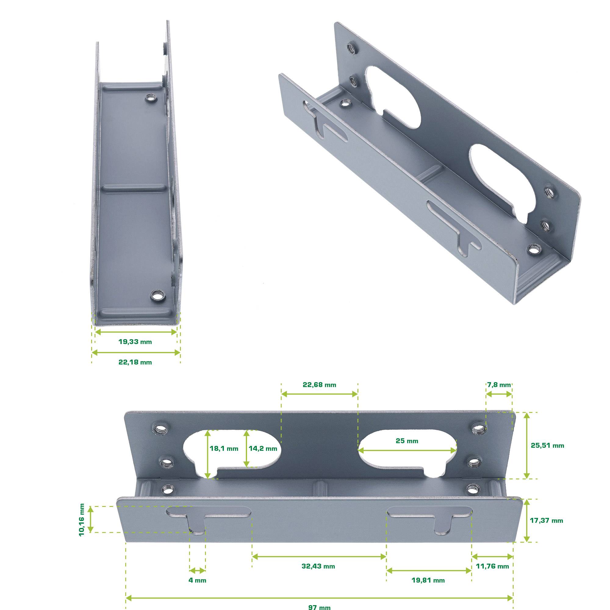 InLine Tealo ( binari) montaggio 1x HDD da 3,5" in uno Slot Bay da 5,25", viti incluse-1