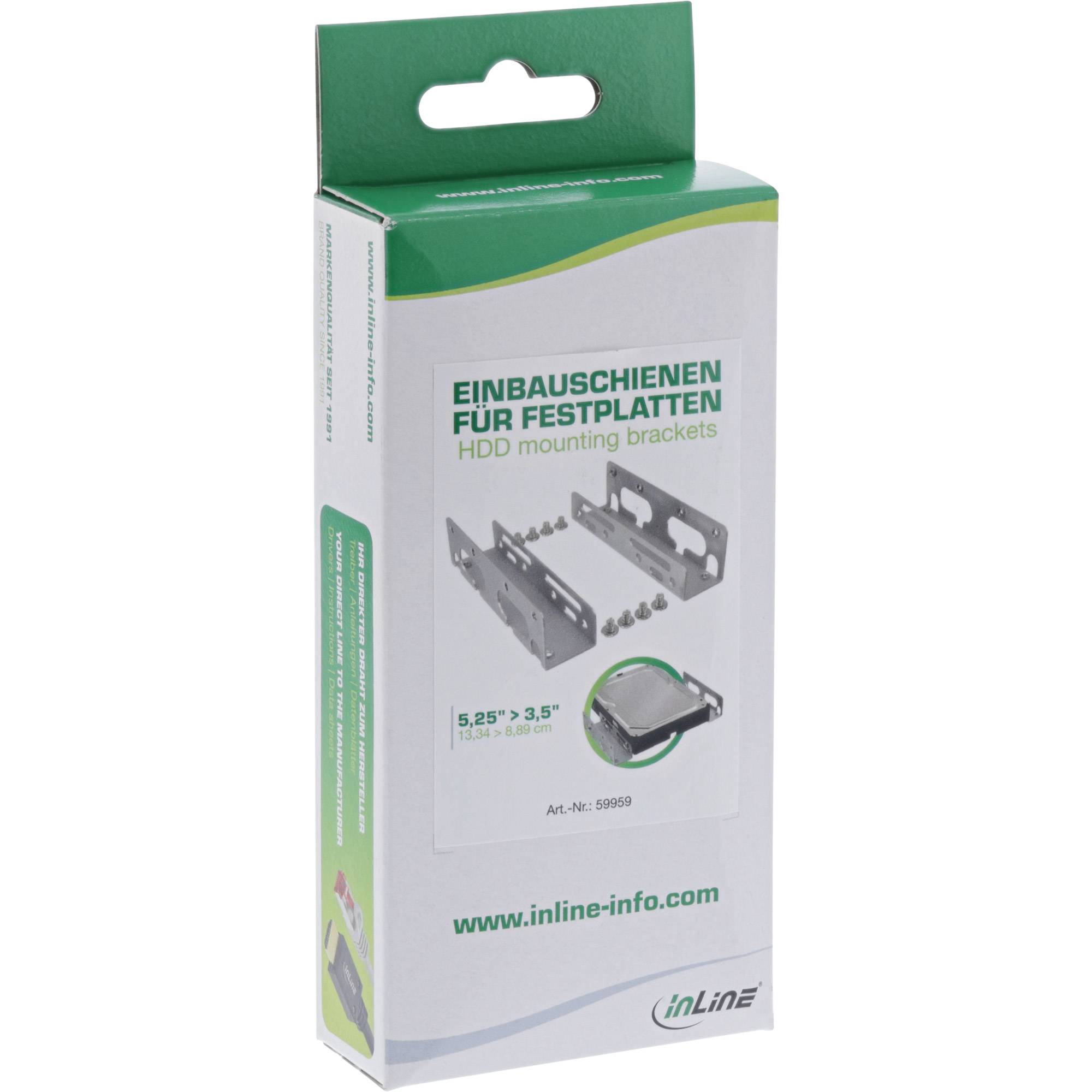 InLine Tealo ( binari) montaggio 1x HDD da 3,5" in uno Slot Bay da 5,25", viti incluse-3
