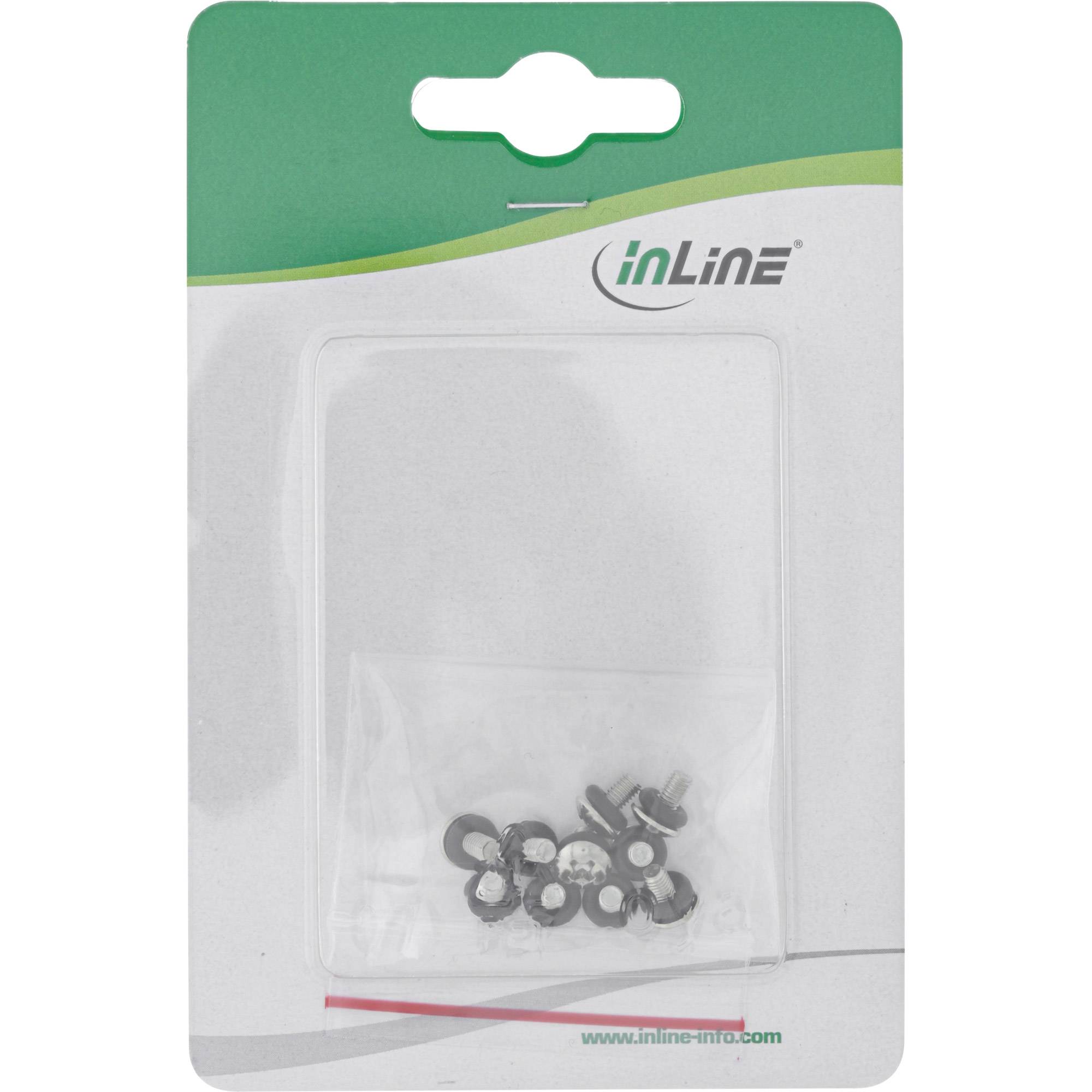 InLine Viti Mainboard Scheda Madre, M3x5mm, con rondella gomma, testa corce tonda, argento, 10pz-1