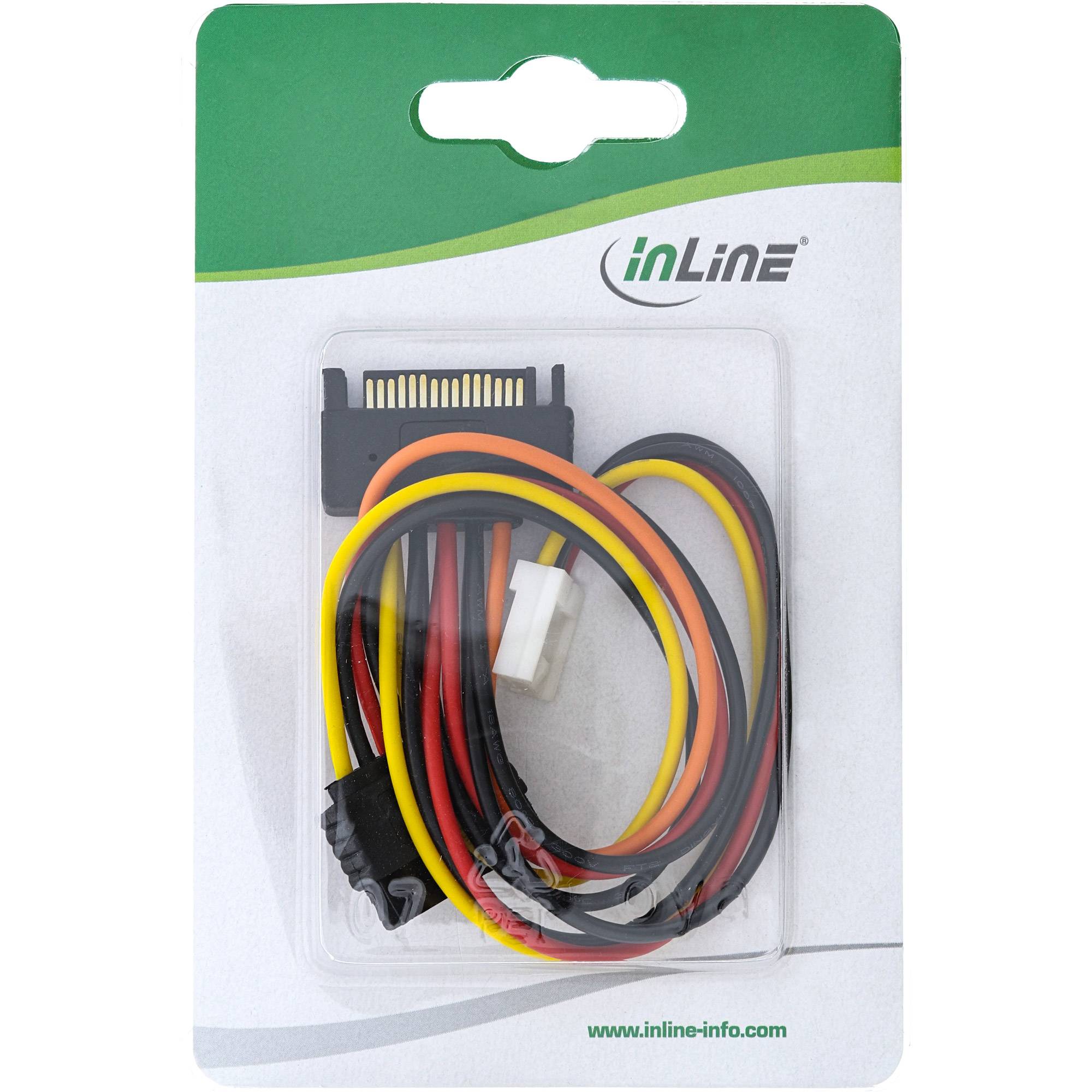Cavo adattatore di alimentazione SATA InLine - SATA BU a SATA ST + connettore da 8,89 cm (3,5").-1