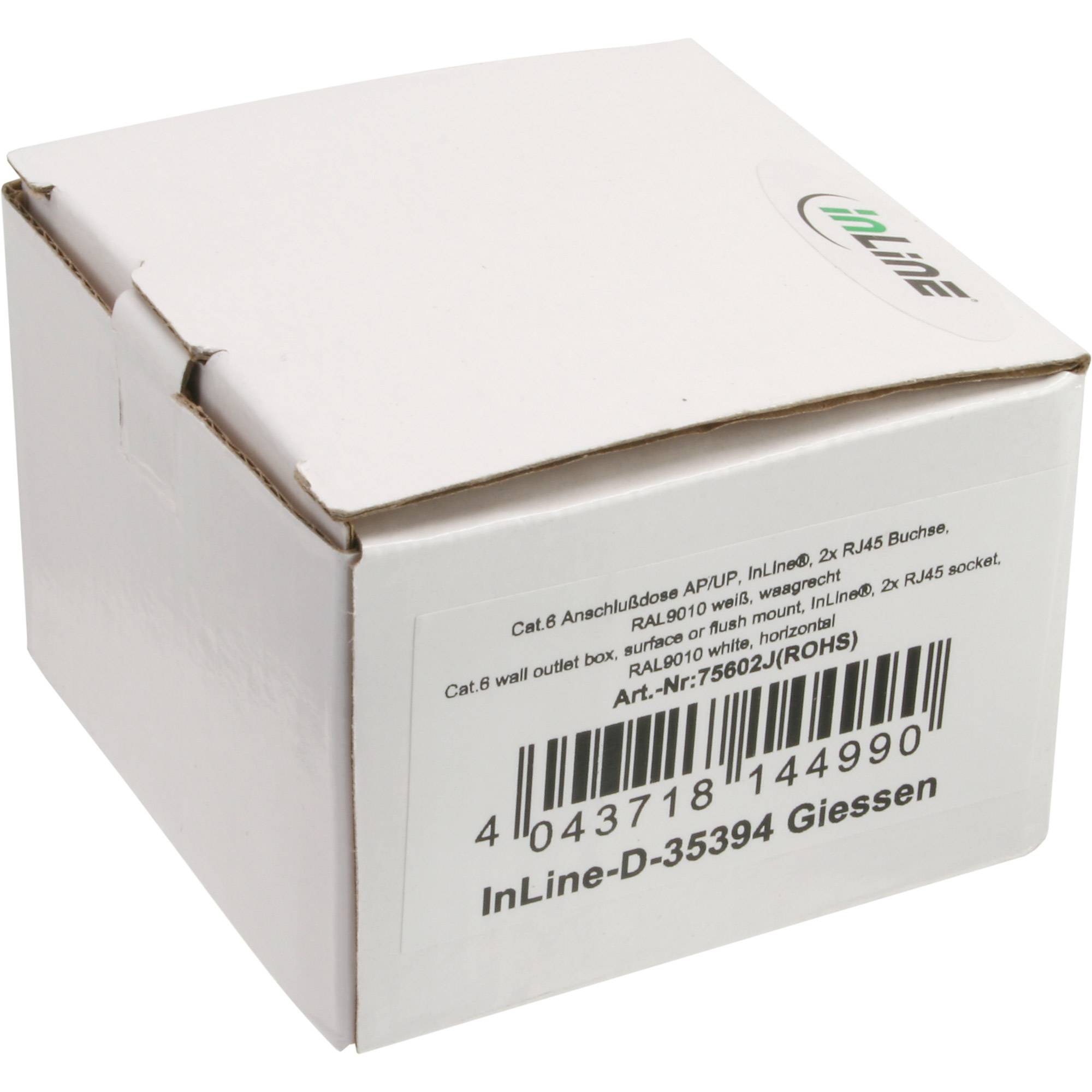 InLineÂ® Scatola prese Cat.6, 2x RJ45 F, esterno o ad incasso, orizzont., bianca-4