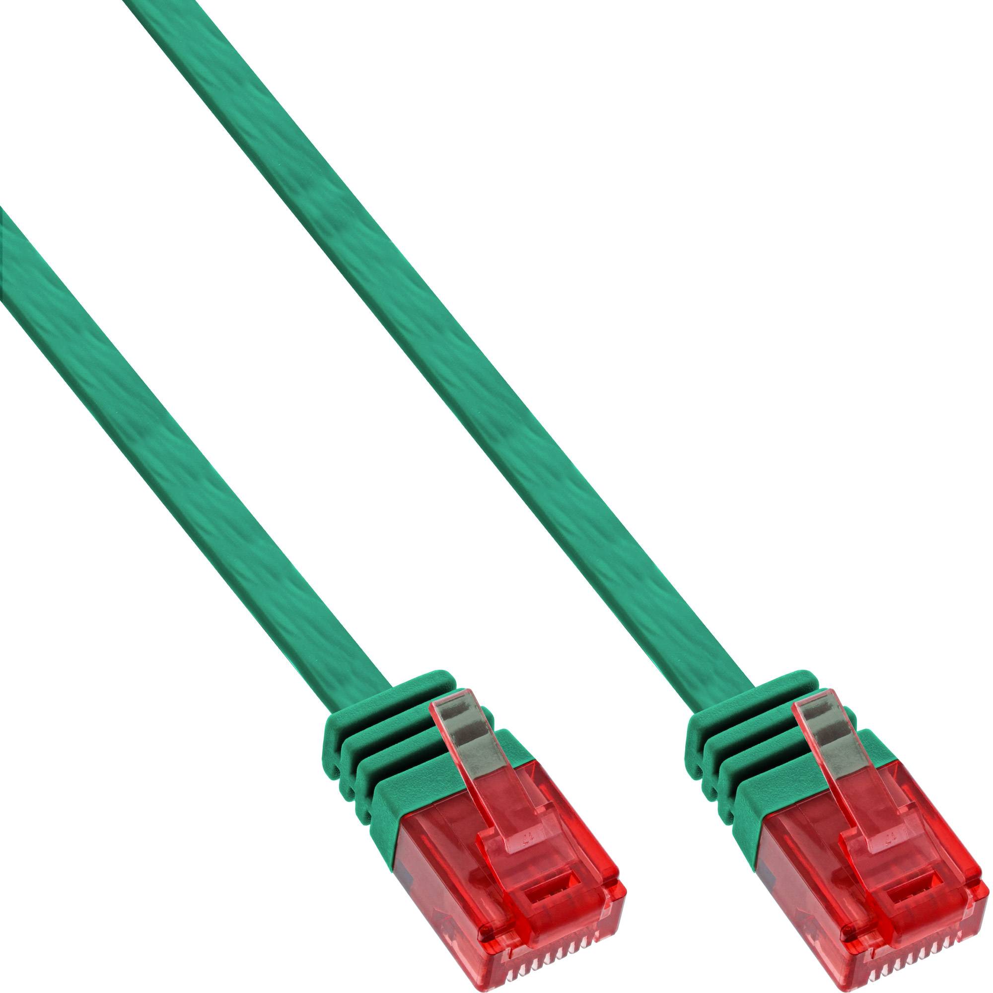Cavo Rete Lan, U/UTP, Cat.6 Piatto, verde, 0,5m,-0