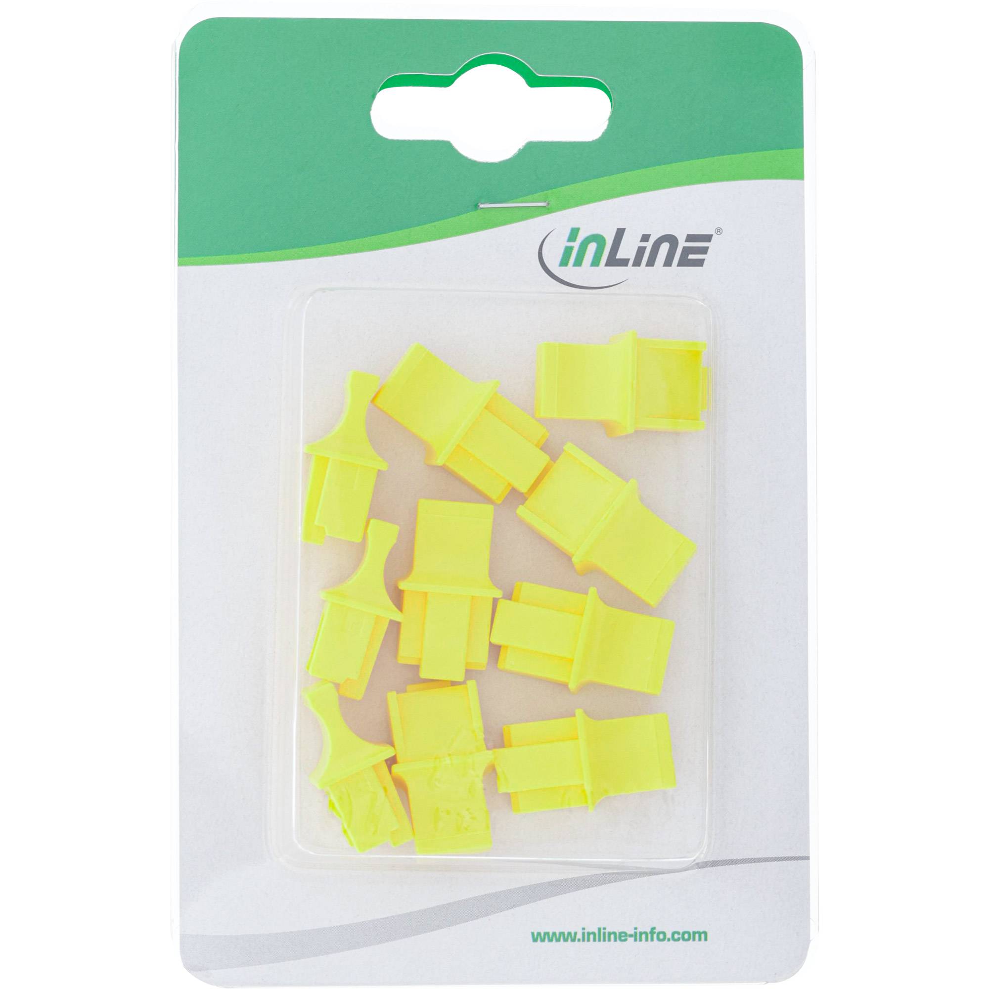INLINE - Protezione antipolvere per presa RJ-45 - Giallo (confezione da 10)-3