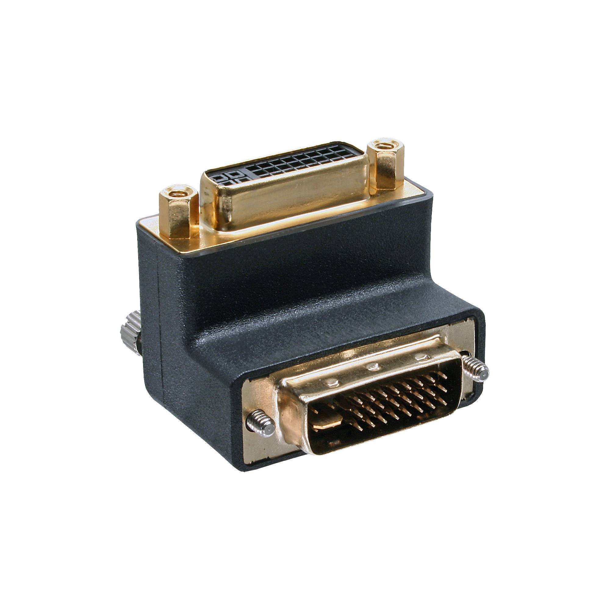 InLine DVI-I Adapter - 90° gewinkelt - digital+analog 24+5 Stecker / Buchse-0