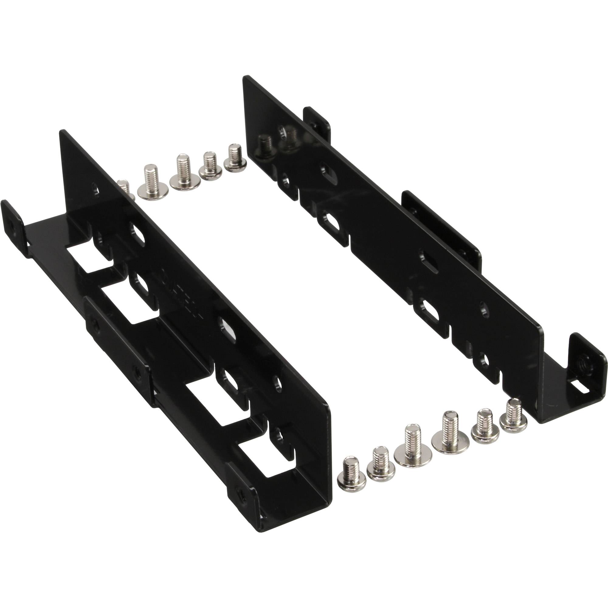 InLine Guide di montaggio per HDD/SSD da 2x 2,5" a 3,5", telaio e viti, nero-0