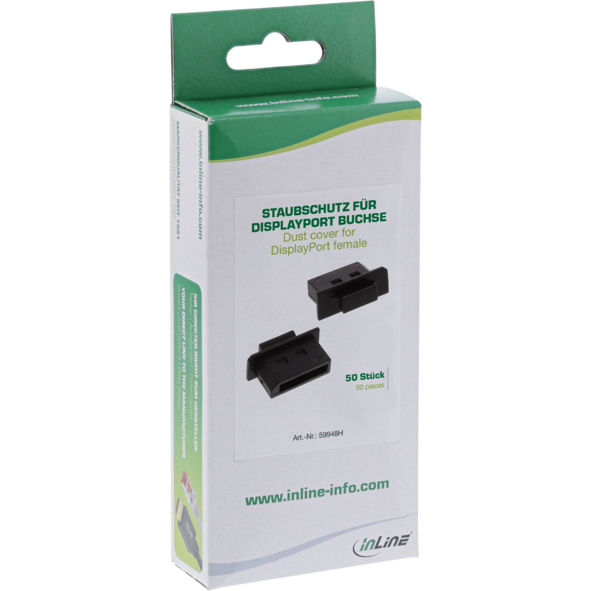 50er Pack InLine® Staubschutz, für DisplayPort Buchse, schwarz (59948H)-2