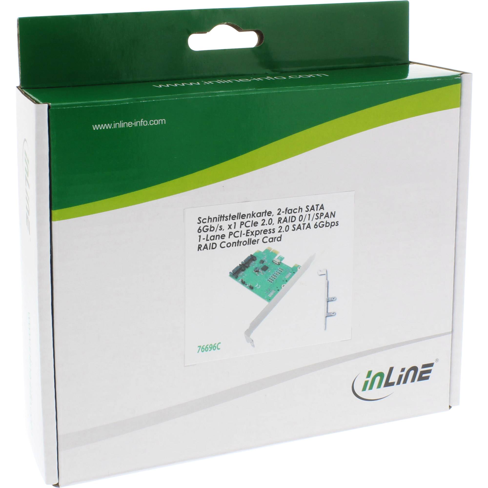 InLine Scheda controller SATA 6Gb/s, 2 Canali, x1 PCIe 2.0, RAID 0/1/SPAN, Chip ASM1061R-2