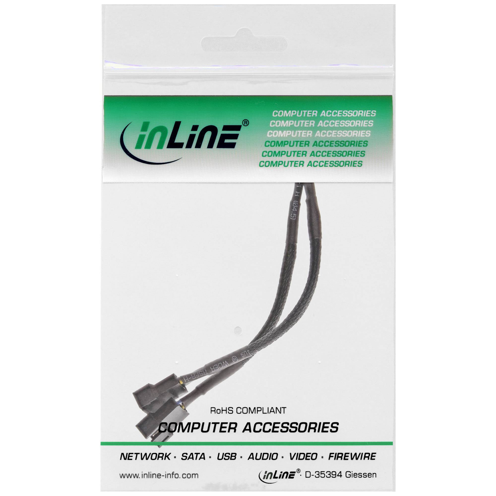 InLine Y-Kabel für Lüfter PWM - 4pol Molex 1 Stecker / 2 Buchse - 0,15m-1