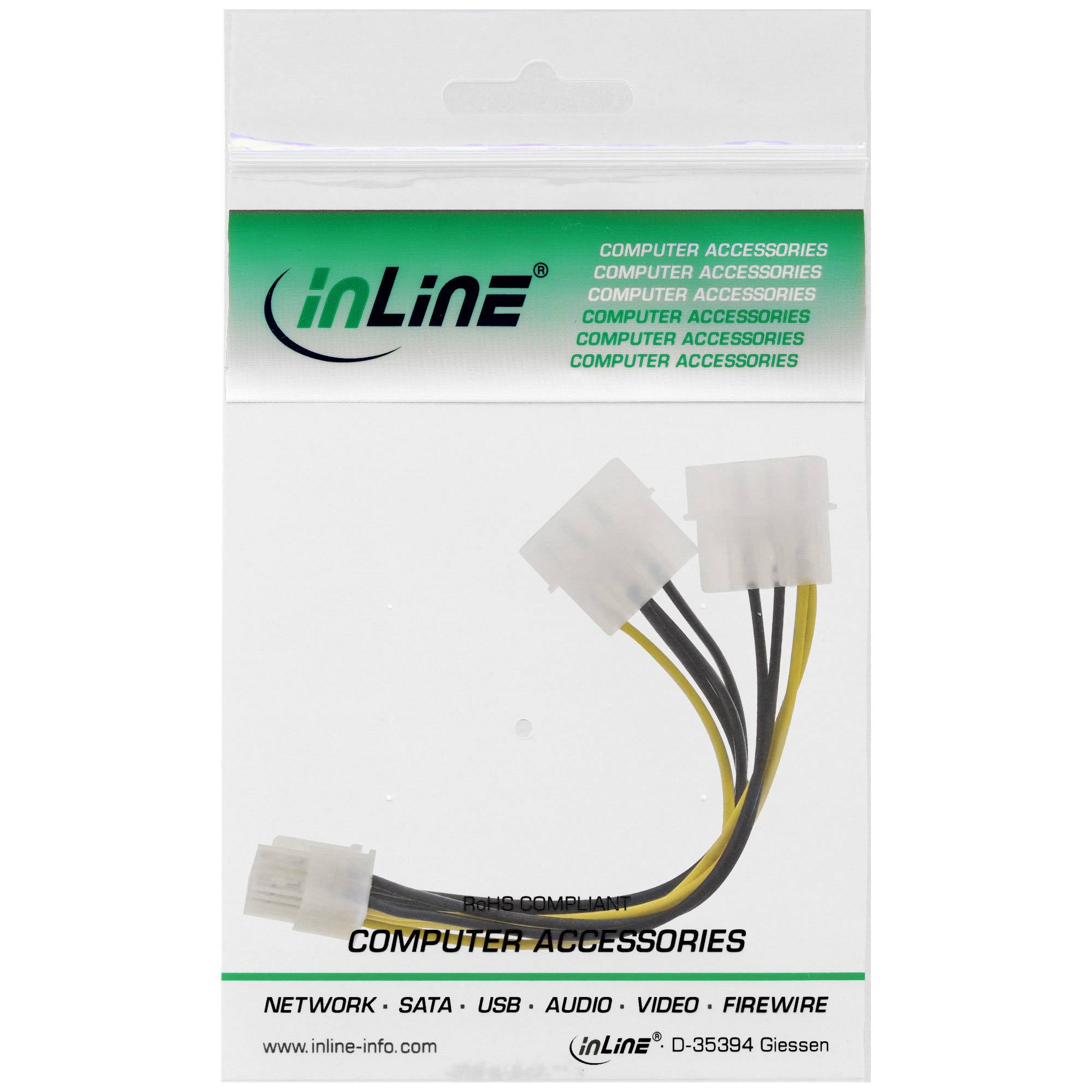 InLine Stromadapter intern - 2x 4pol zu 8pol für PCIe (PCI-Express) Grafikkarten-1