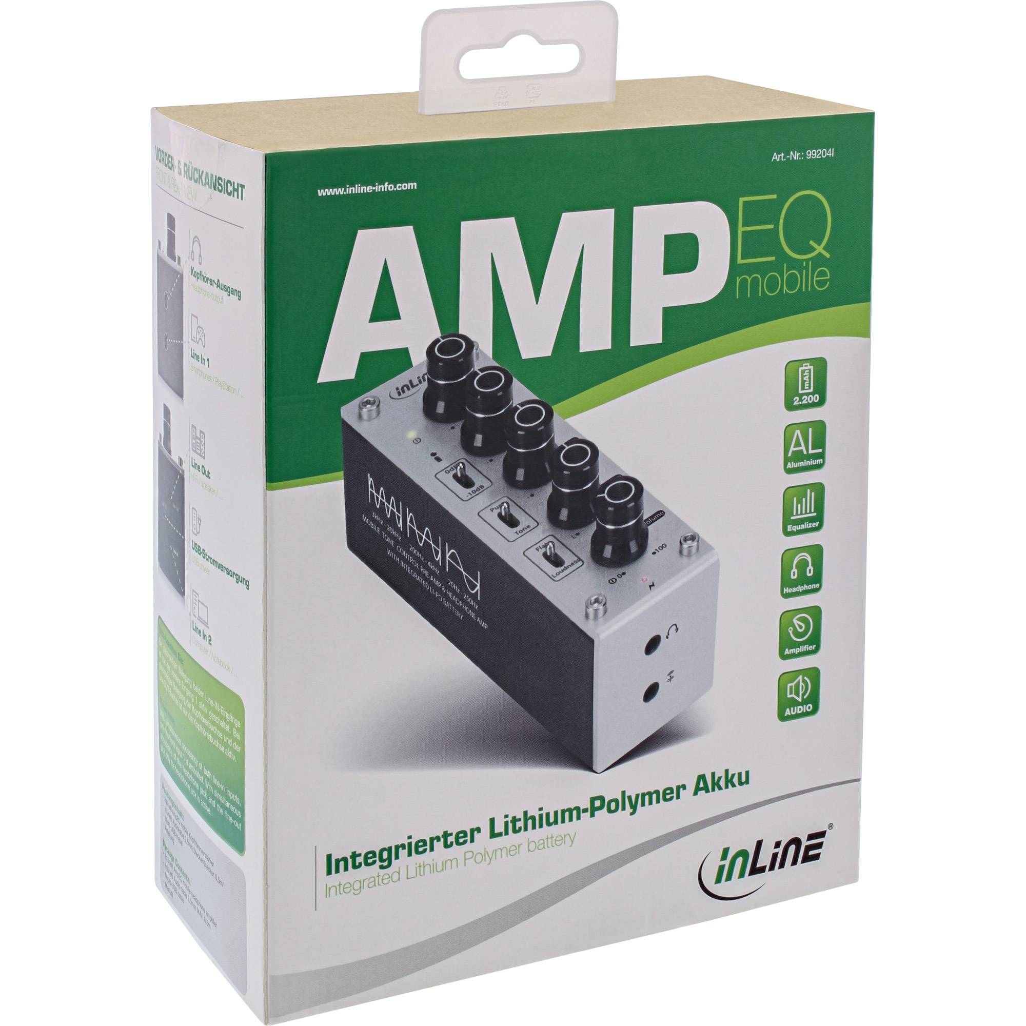 InLine AmpEQ Mobile - Headphone amplifier + equalizer - 270 mW (99204I)-1