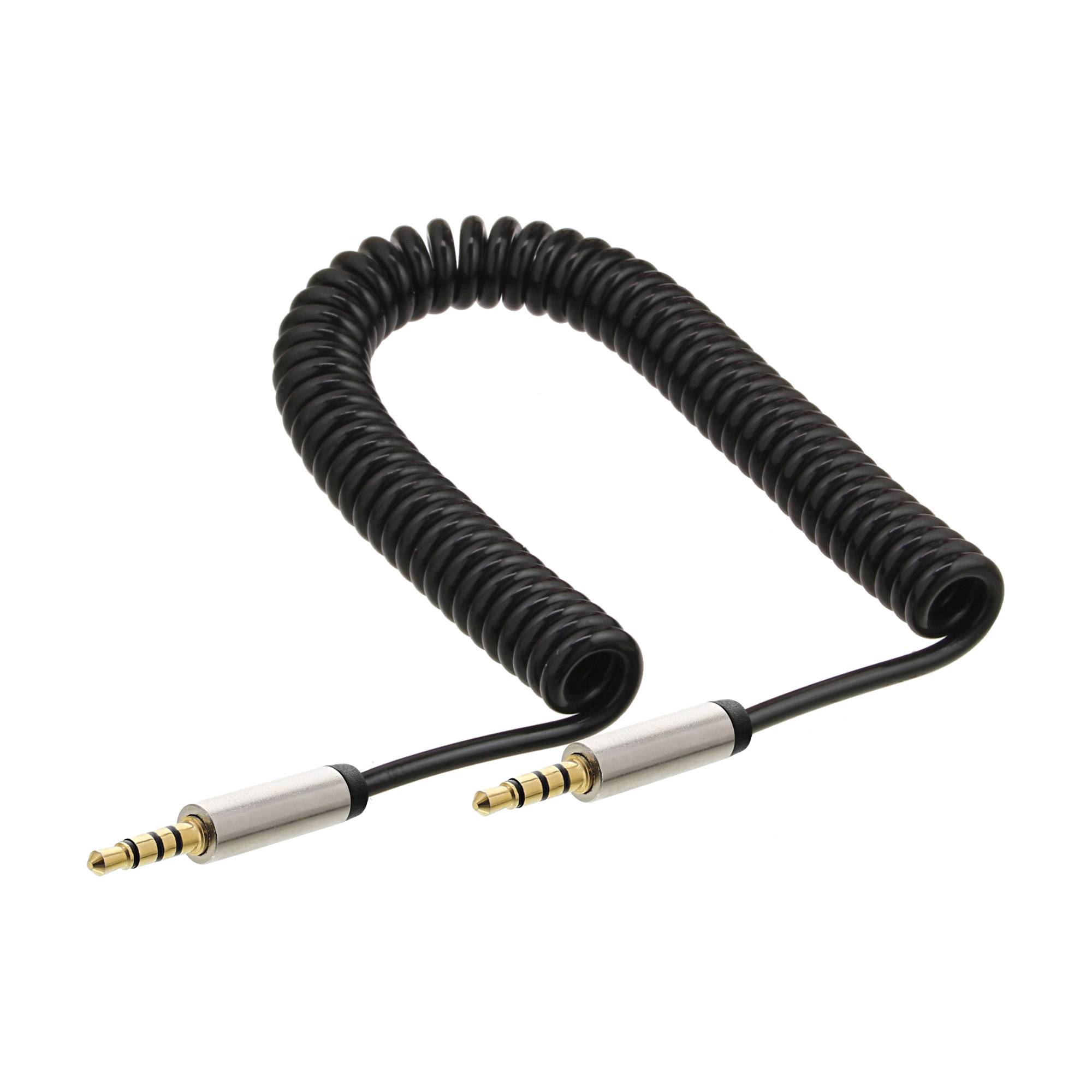 Inline slim - audiocabula - mini plug (s) a 4 plug (S) da 4 -pin - 1,0m - nero - avvolto (99271)-1