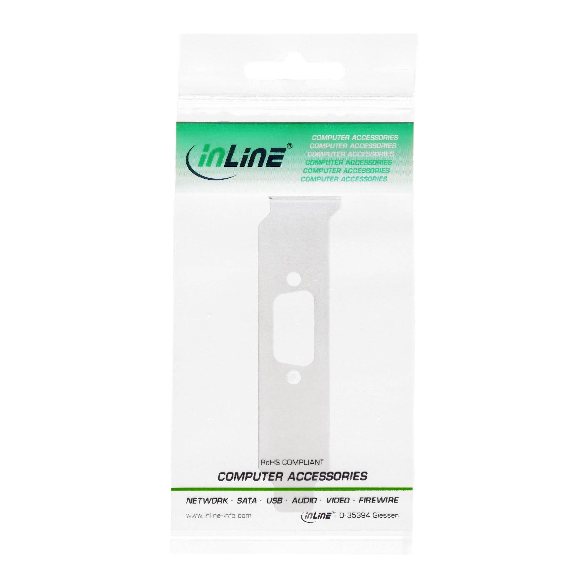 InLine® Slotblech, mit 9-pol Sub D Aussparung, Low Profile, bulk (33208D)-1