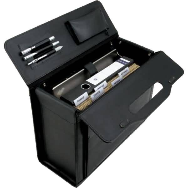 Jüscha Ancona Kuriertasche Schwarz Leder (45042)-1