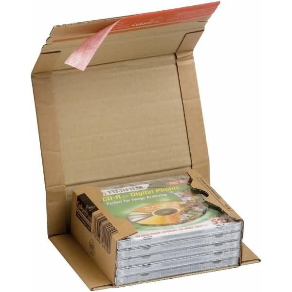 ColomPac Universal-Versandverpackung, für bis zu 5 CDs Innenmaße: (B)147 x (T)126 x (H)-55 mm - 20 Stück (CP 020.01)