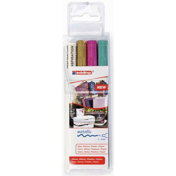 Edding 751 Schwarz - Blau - Braun - Grün - Hellblau - Orange - Pink - Rot - Violett - Gelb 10 Stück(e) (4-751-9-999)-0