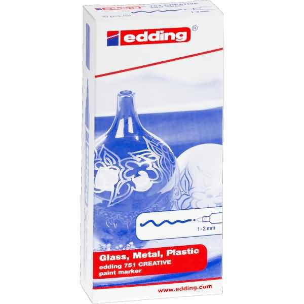Edding 751 Schwarz - Blau - Braun - Grün - Hellblau - Orange - Pink - Rot - Violett - Gelb 10 Stück(e) (4-751-9-999)-1