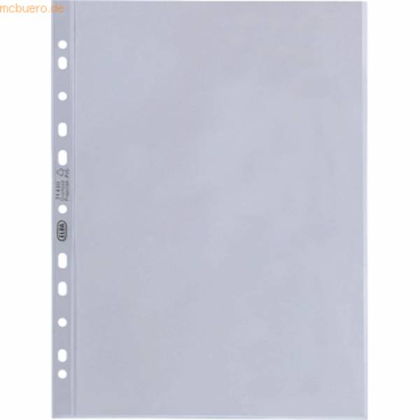 ELBA Prospekthülle Premium, DIN A4, PVC, 0,08 mm, glasklar PVC-Hartfolie, oben offen, Eurolochung, dokumentenecht (71430