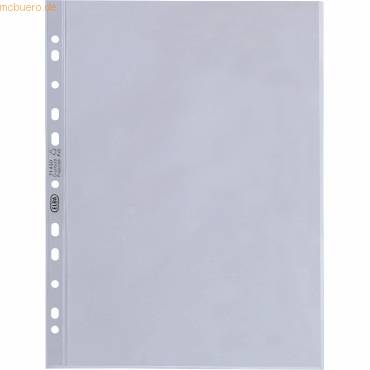 ELBA Prospekthülle Premium, DIN A4, PVC, 0,08 mm, glasklar PVC-Hartfolie, oben offen, Eurolochung, dokumentenecht (71430-0