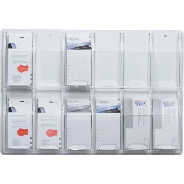 helit Wandprospekthalter transparent 1/3 DIN A4 (H6259802)-0
