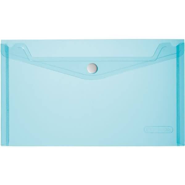 herlitz Dokumententasche, DIN A5, PP, blau-transparent glasklar, mit weißem Druckknopfverschluss, 0,20 mm, - 6 Stück (10-0