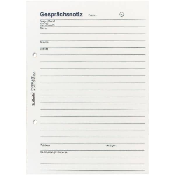 herlitz Gesprächsnotizblock DIN A5, 50 Blatt - für den Markt: D / L / A / CH - 3 Stück (892505)-0
