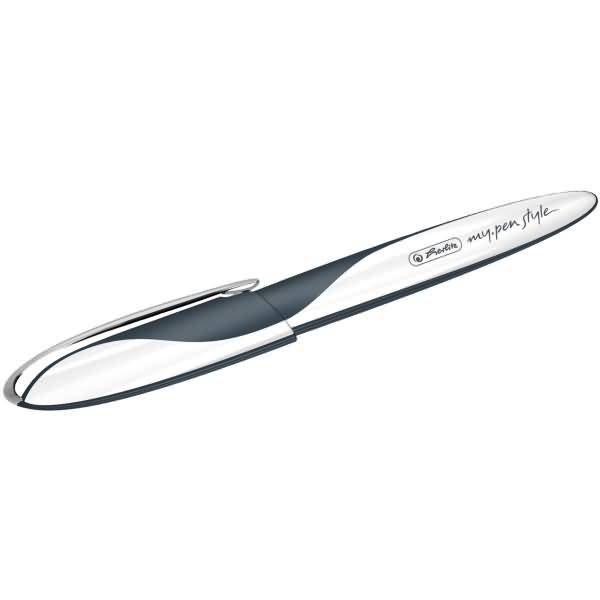herlitz Füllhalter my.pen style "Dark Shale", weiß/schwarz Federbreite: M, für Links- und Rechtshänder, ergonomische - 1-0