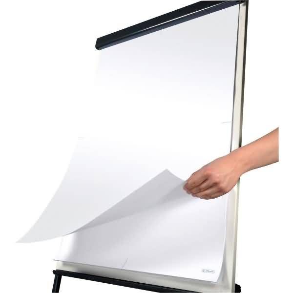 Blocco per lavagna a fogli mobili Herlitz 20 fogli bianco 680 x 990 mm 80 g/m senza legno con microperforazione arrotola-1
