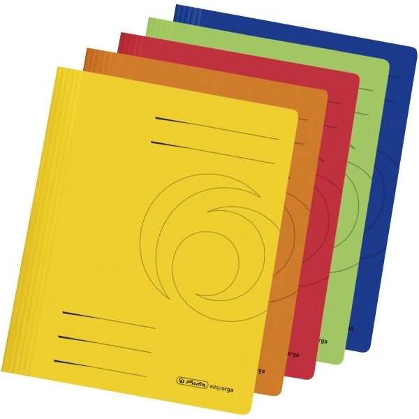 herlitz Schnellhefter easyorga, DIN A4, Manilakarton, farbig 240 g-qm, gebrauchsfertig gefaltet, Metelldeckleiste, - 10-0