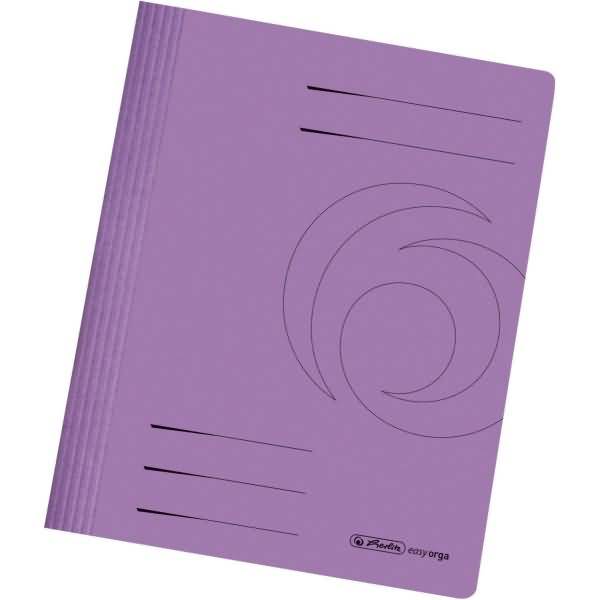 herlitz Schnellhefter easyorga, DIN A4, Manilakarton, lila 240 g-qm, gebrauchsfertig gefaltet, Metelldeckleiste, - 10 St