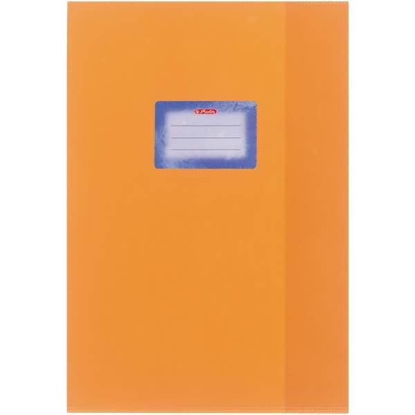 herlitz Heftschoner DIN A4, geprägt (Bast), PP, orange mit aufgeklebtem Beschriftungsetikett - 25 Stück (5204060)-0