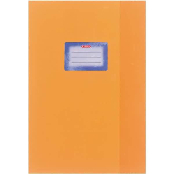 herlitz Heftschoner DIN A5, geprägt (Bast), PP, orange mit aufgeklebtem Beschriftungsetikett - 25 Stück (5205067)-0