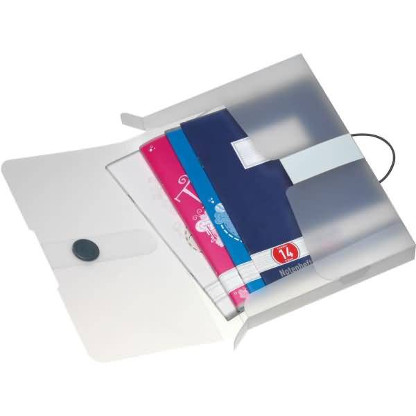 herlitz Sammelbox easy orga to go, DIN A5, weiß transp. PP-Folie, Füllhöhe: 25 mm, mit Gummizugverschluss und (11206182)-1