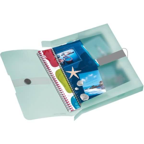 Scatola portadocumenti Herlitz 4 cm DIN A4 trasparente menta-1
